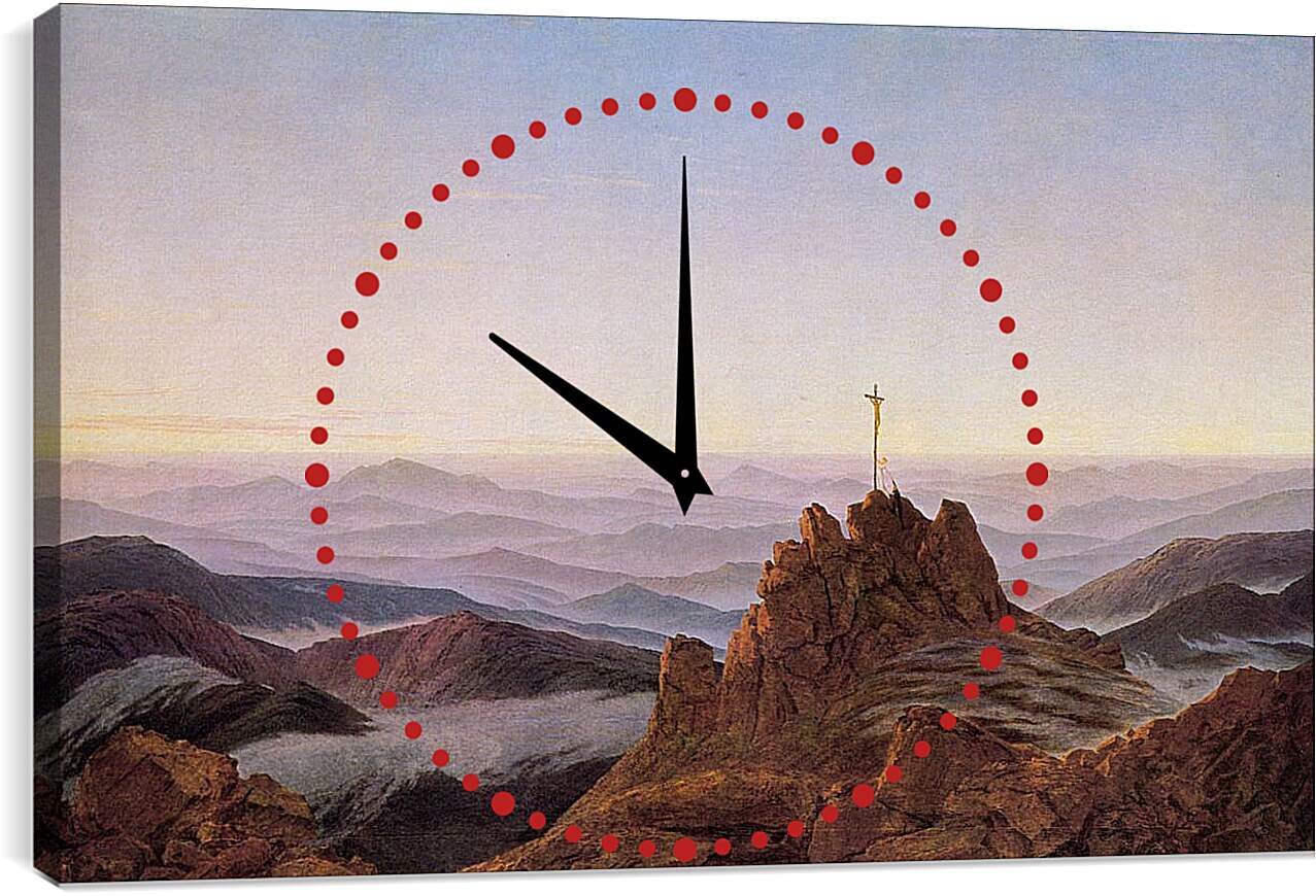 Часы картина - Утро в горах Крконоше. Каспар Давид Фридрих