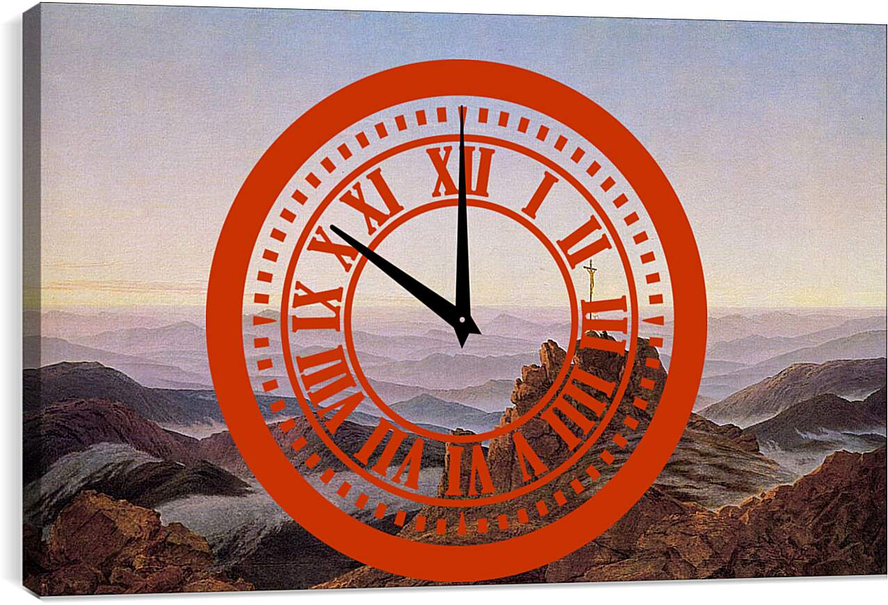 Часы картина - Утро в горах Крконоше. Каспар Давид Фридрих