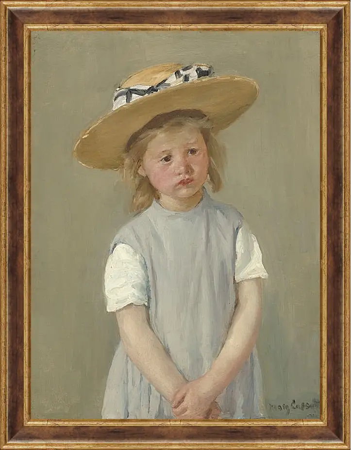 Картина в раме - Child in a Straw Hat. Кэссетт (Кассатт) Мэри Стивенсон