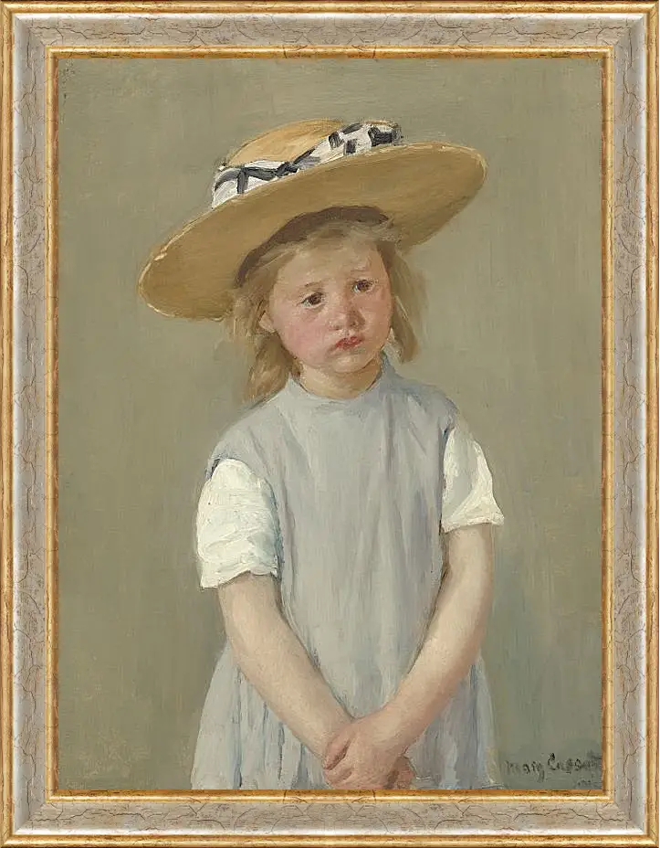 Картина в раме - Child in a Straw Hat. Кэссетт (Кассатт) Мэри Стивенсон