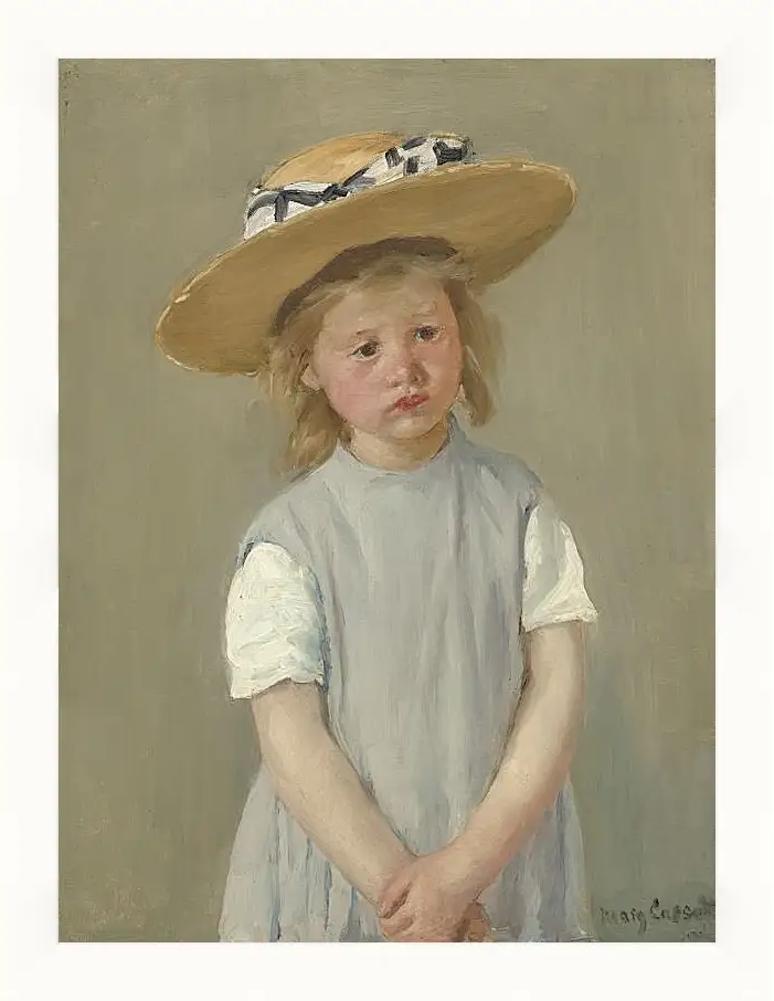 Картина в раме - Child in a Straw Hat. Кэссетт (Кассатт) Мэри Стивенсон