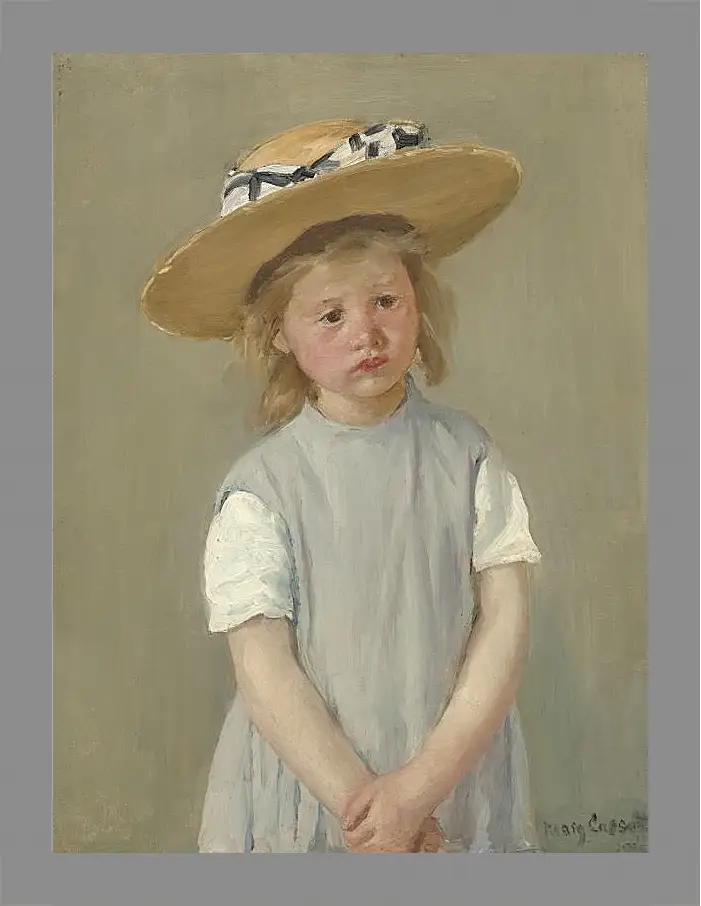 Картина в раме - Child in a Straw Hat. Кэссетт (Кассатт) Мэри Стивенсон