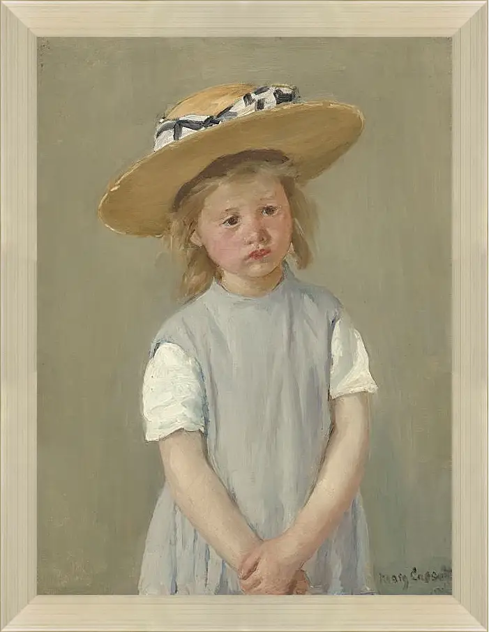 Картина в раме - Child in a Straw Hat. Кэссетт (Кассатт) Мэри Стивенсон