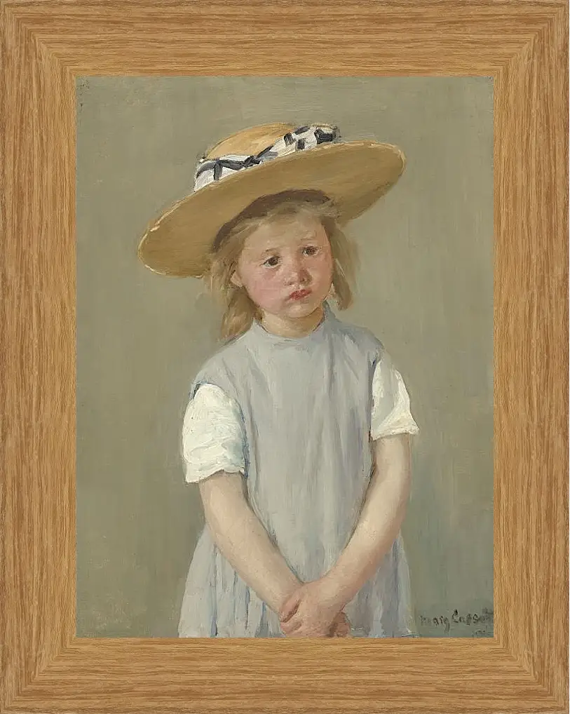 Картина в раме - Child in a Straw Hat. Кэссетт (Кассатт) Мэри Стивенсон