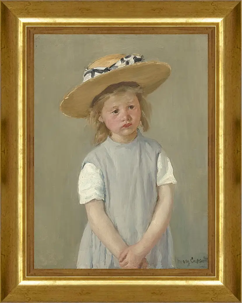 Картина в раме - Child in a Straw Hat. Кэссетт (Кассатт) Мэри Стивенсон