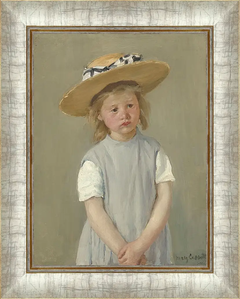 Картина в раме - Child in a Straw Hat. Кэссетт (Кассатт) Мэри Стивенсон