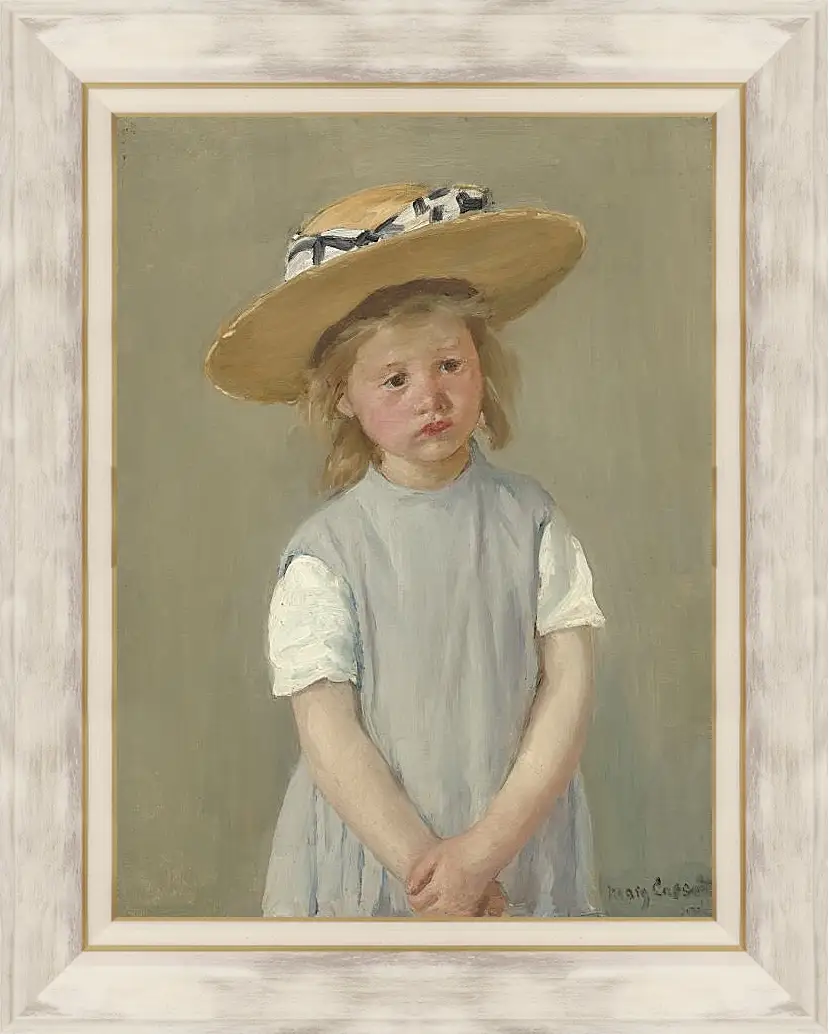 Картина в раме - Child in a Straw Hat. Кэссетт (Кассатт) Мэри Стивенсон