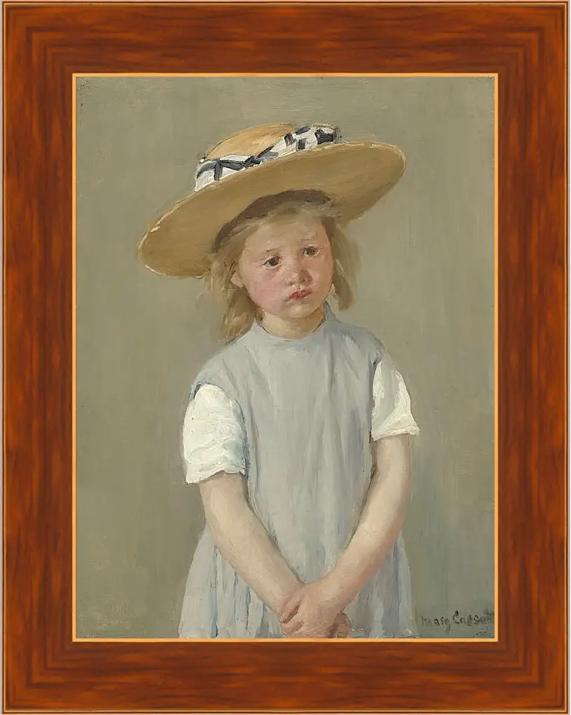Картина в раме - Child in a Straw Hat. Кэссетт (Кассатт) Мэри Стивенсон