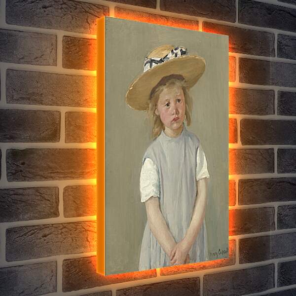 Лайтбокс световая панель - Child in a Straw Hat. Кэссетт (Кассатт) Мэри Стивенсон