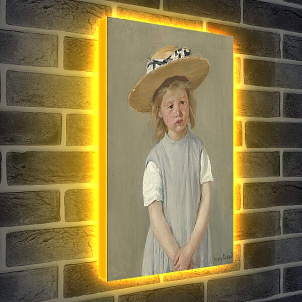 Лайтбокс световая панель - Child in a Straw Hat. Кэссетт (Кассатт) Мэри Стивенсон