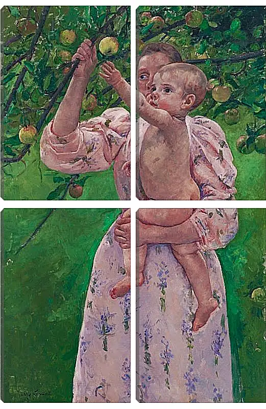 Модульная картина - Child Picking a Fruit. Кэссетт (Кассатт) Мэри Стивенсон