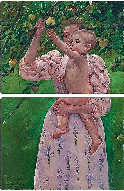 Модульная картина - Child Picking a Fruit. Кэссетт (Кассатт) Мэри Стивенсон