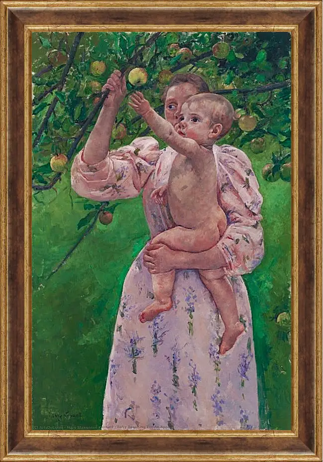 Картина в раме - Child Picking a Fruit. Кэссетт (Кассатт) Мэри Стивенсон