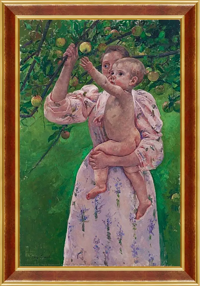 Картина в раме - Child Picking a Fruit. Кэссетт (Кассатт) Мэри Стивенсон