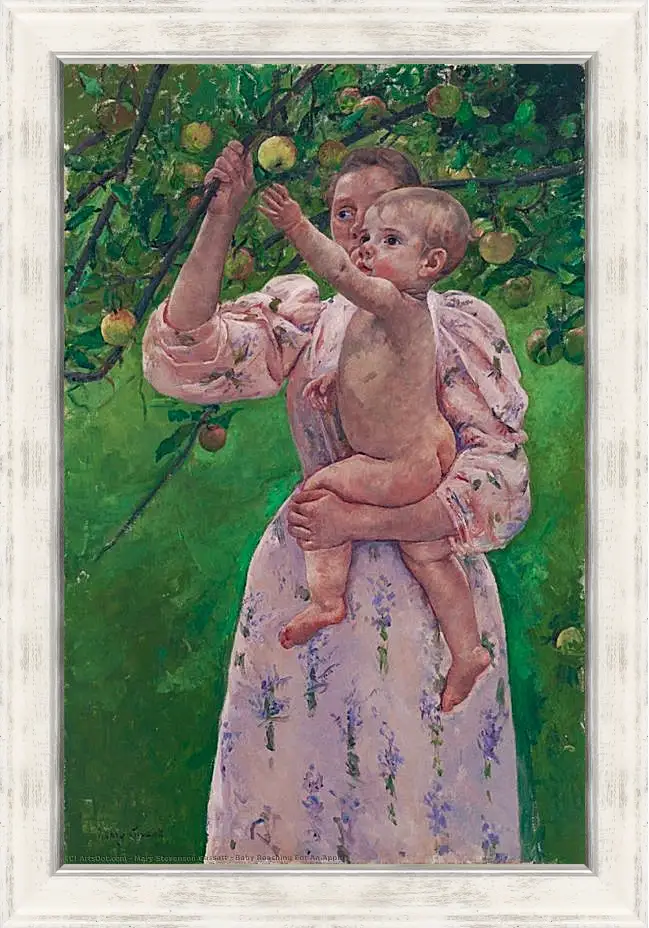 Картина в раме - Child Picking a Fruit. Кэссетт (Кассатт) Мэри Стивенсон