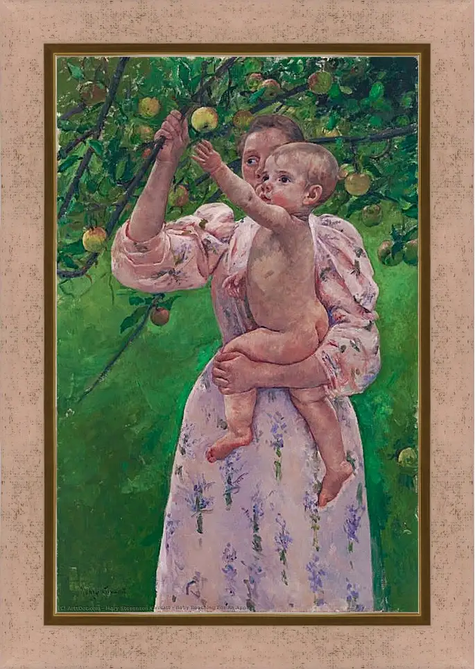 Картина в раме - Child Picking a Fruit. Кэссетт (Кассатт) Мэри Стивенсон