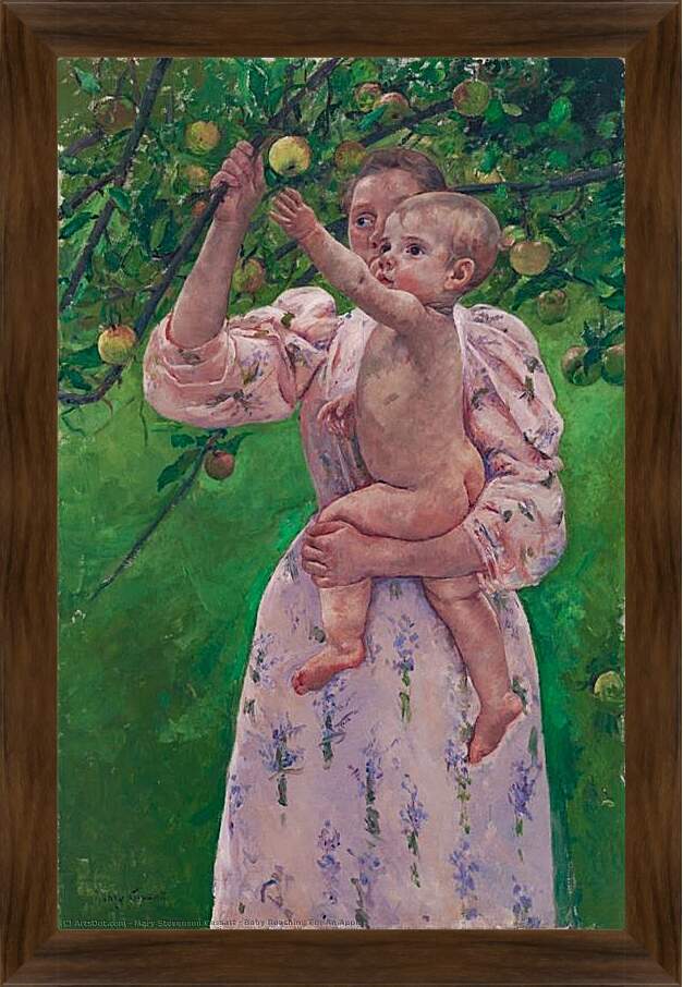 Картина в раме - Child Picking a Fruit. Кэссетт (Кассатт) Мэри Стивенсон