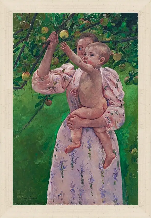 Картина в раме - Child Picking a Fruit. Кэссетт (Кассатт) Мэри Стивенсон