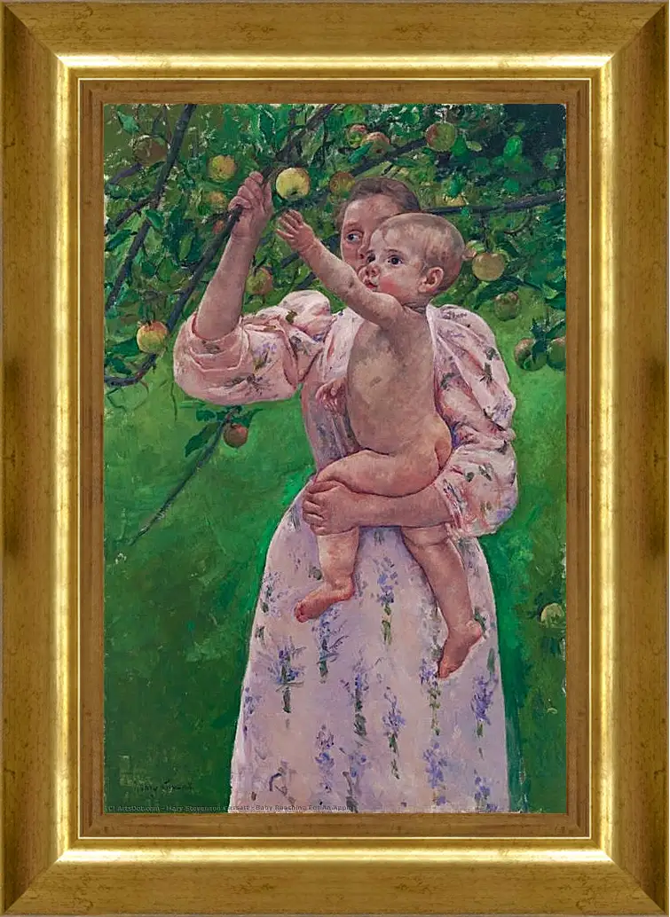 Картина в раме - Child Picking a Fruit. Кэссетт (Кассатт) Мэри Стивенсон