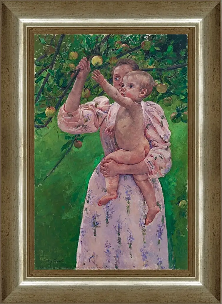 Картина в раме - Child Picking a Fruit. Кэссетт (Кассатт) Мэри Стивенсон