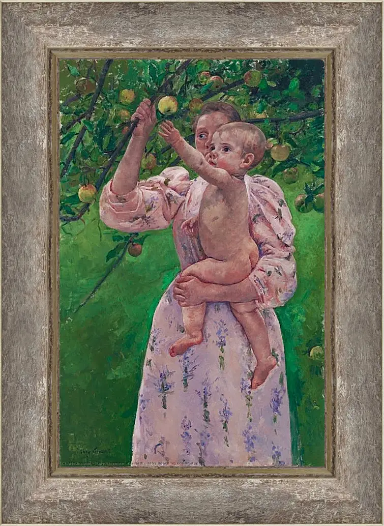 Картина в раме - Child Picking a Fruit. Кэссетт (Кассатт) Мэри Стивенсон