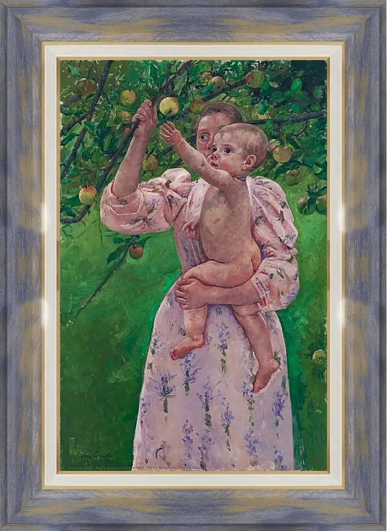 Картина в раме - Child Picking a Fruit. Кэссетт (Кассатт) Мэри Стивенсон