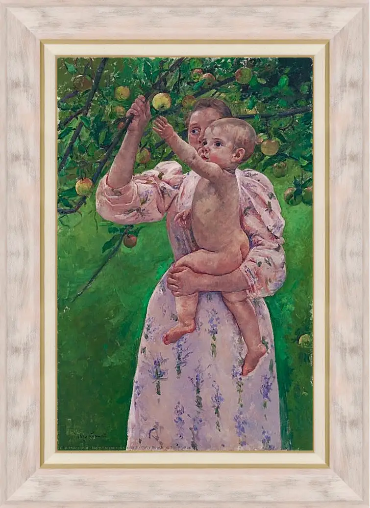 Картина в раме - Child Picking a Fruit. Кэссетт (Кассатт) Мэри Стивенсон