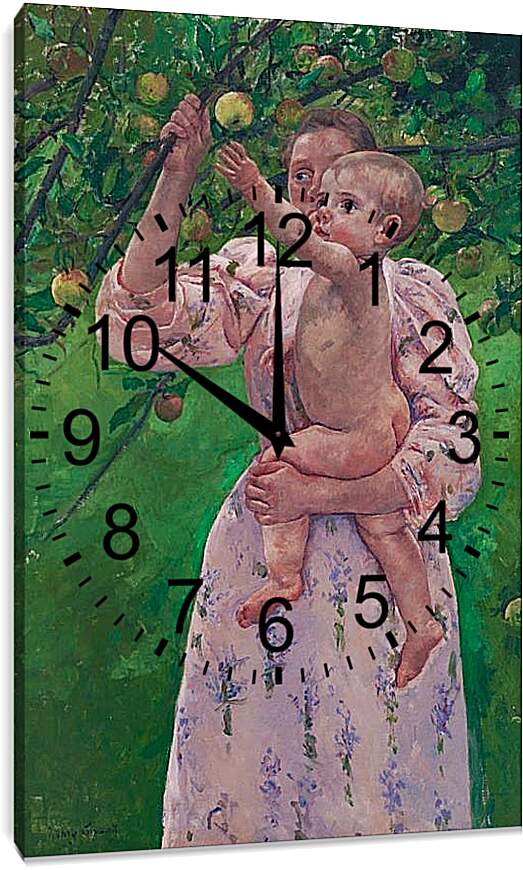 Часы картина - Child Picking a Fruit. Кэссетт (Кассатт) Мэри Стивенсон