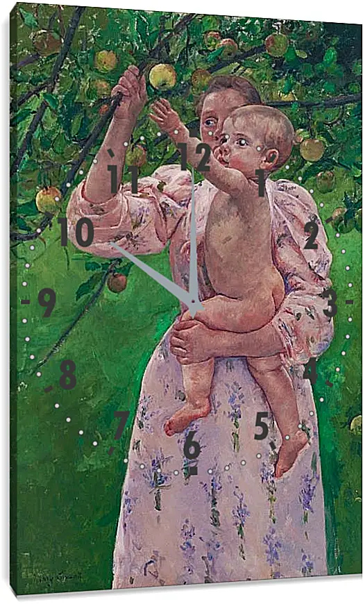 Часы картина - Child Picking a Fruit. Кэссетт (Кассатт) Мэри Стивенсон