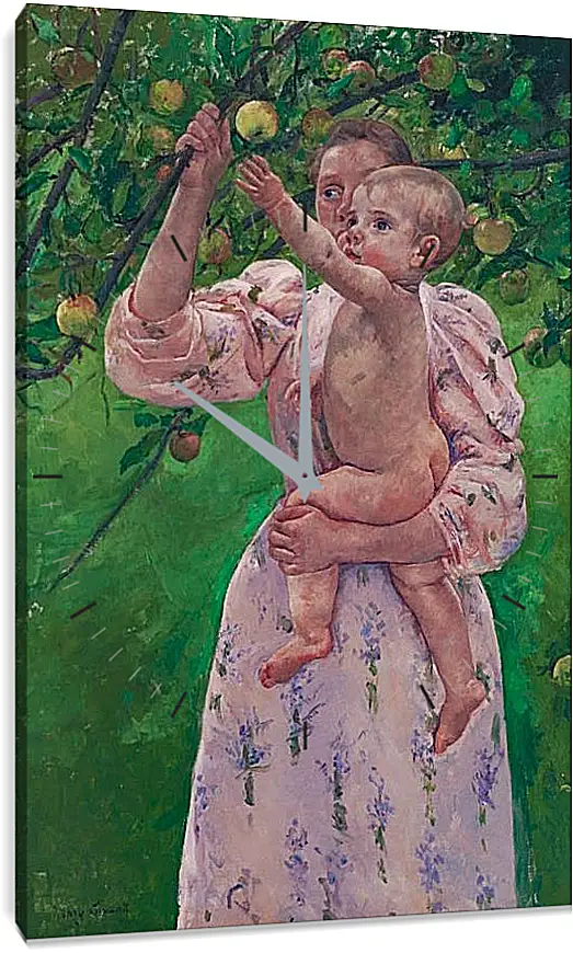 Часы картина - Child Picking a Fruit. Кэссетт (Кассатт) Мэри Стивенсон