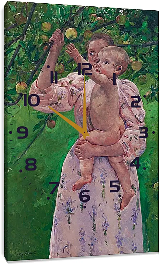 Часы картина - Child Picking a Fruit. Кэссетт (Кассатт) Мэри Стивенсон