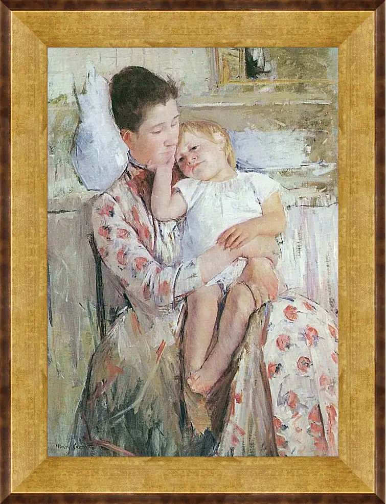 Картина в раме - Emmie and Her Child. Кэссетт (Кассатт) Мэри Стивенсон