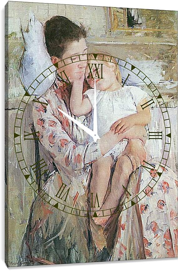 Часы картина - Emmie and Her Child. Кэссетт (Кассатт) Мэри Стивенсон