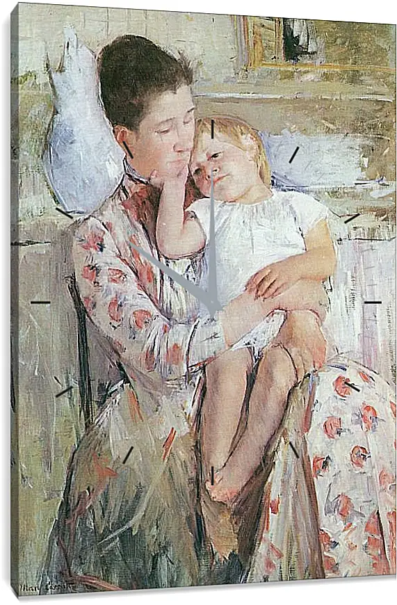 Часы картина - Emmie and Her Child. Кэссетт (Кассатт) Мэри Стивенсон