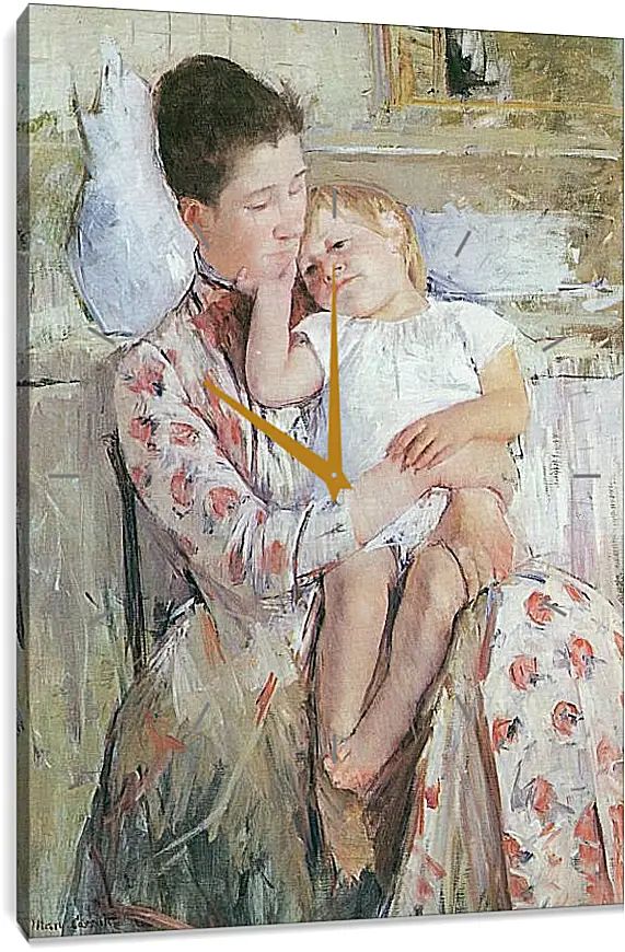 Часы картина - Emmie and Her Child. Кэссетт (Кассатт) Мэри Стивенсон