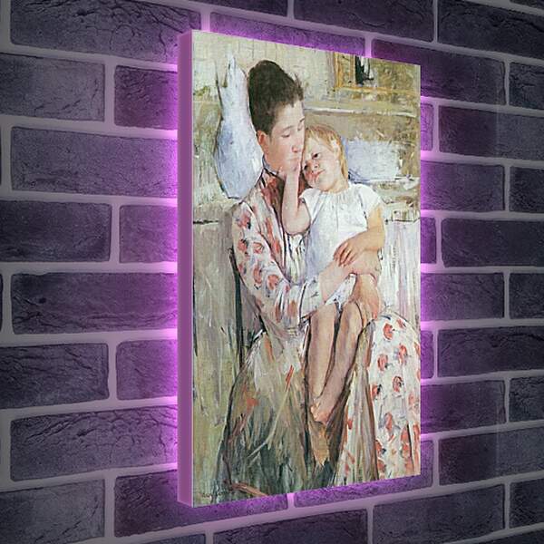 Лайтбокс световая панель - Emmie and Her Child. Кэссетт (Кассатт) Мэри Стивенсон