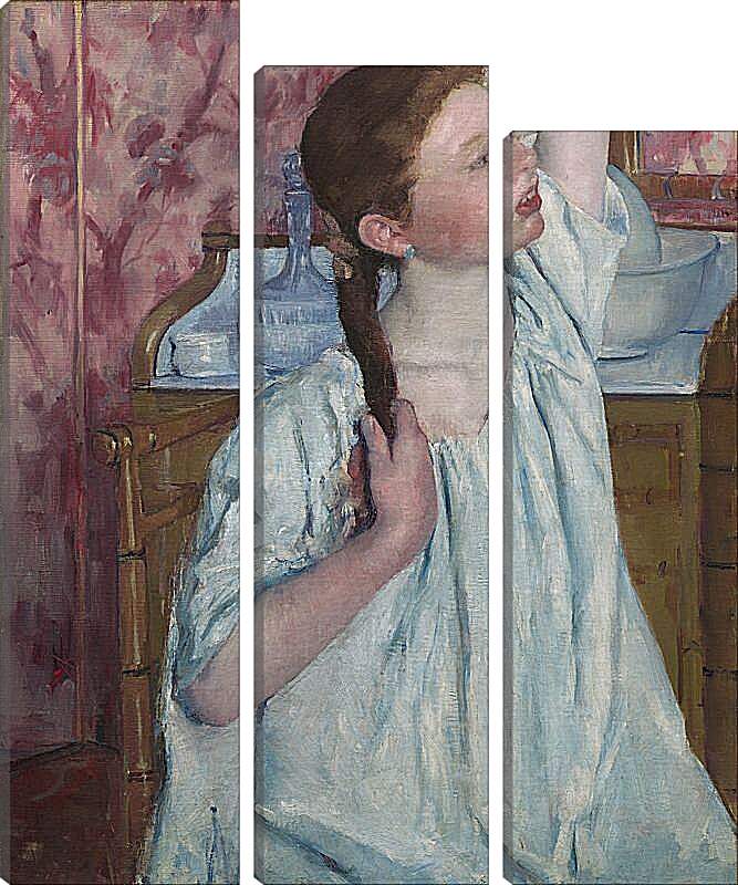 Модульная картина - Girl Arranging Her Hair. Кэссетт (Кассатт) Мэри Стивенсон