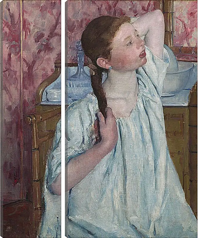 Модульная картина - Girl Arranging Her Hair. Кэссетт (Кассатт) Мэри Стивенсон