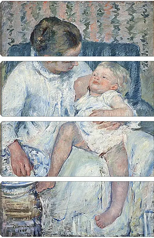 Модульная картина - Mother About to Wash Her Sleepy Child. Кэссетт (Кассатт) Мэри Стивенсон