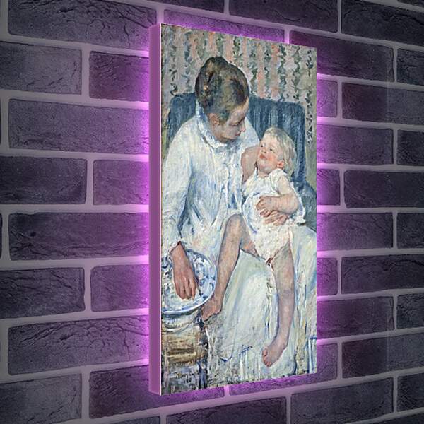 Лайтбокс световая панель - Mother About to Wash Her Sleepy Child. Кэссетт (Кассатт) Мэри Стивенсон