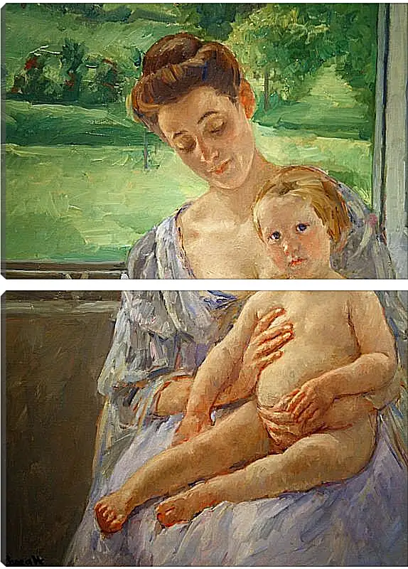 Модульная картина - Mother and Child in the Conservatory. Кэссетт (Кассатт) Мэри Стивенсон