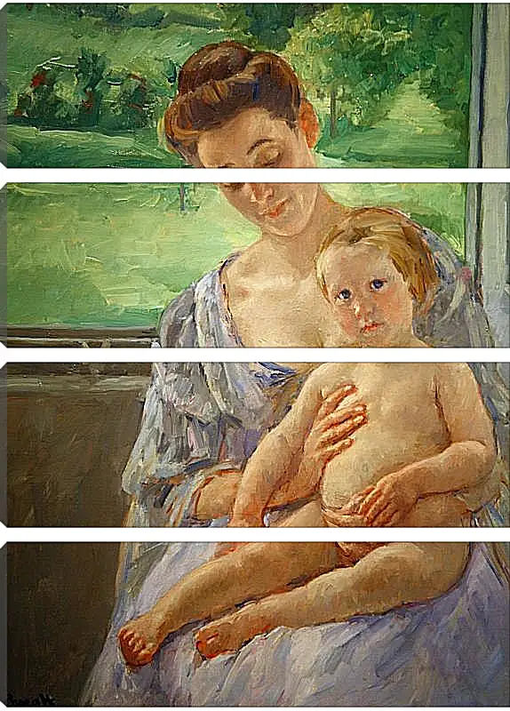 Модульная картина - Mother and Child in the Conservatory. Кэссетт (Кассатт) Мэри Стивенсон