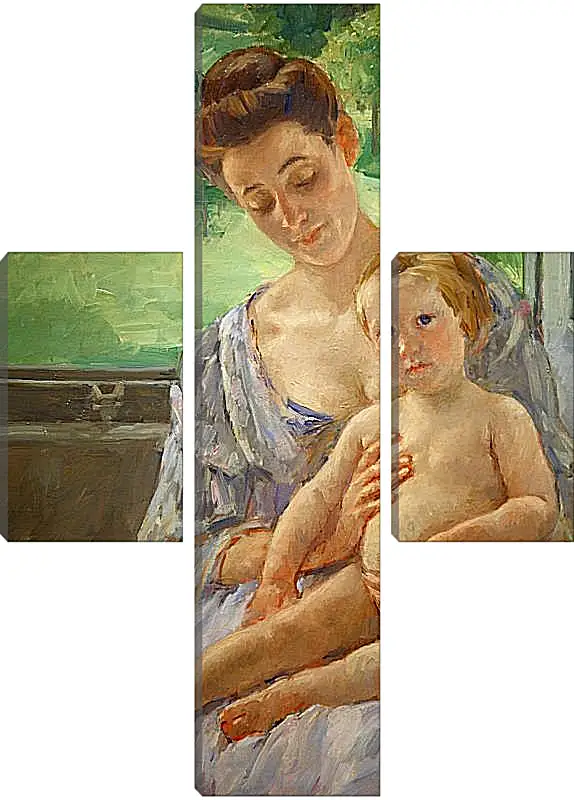 Модульная картина - Mother and Child in the Conservatory. Кэссетт (Кассатт) Мэри Стивенсон