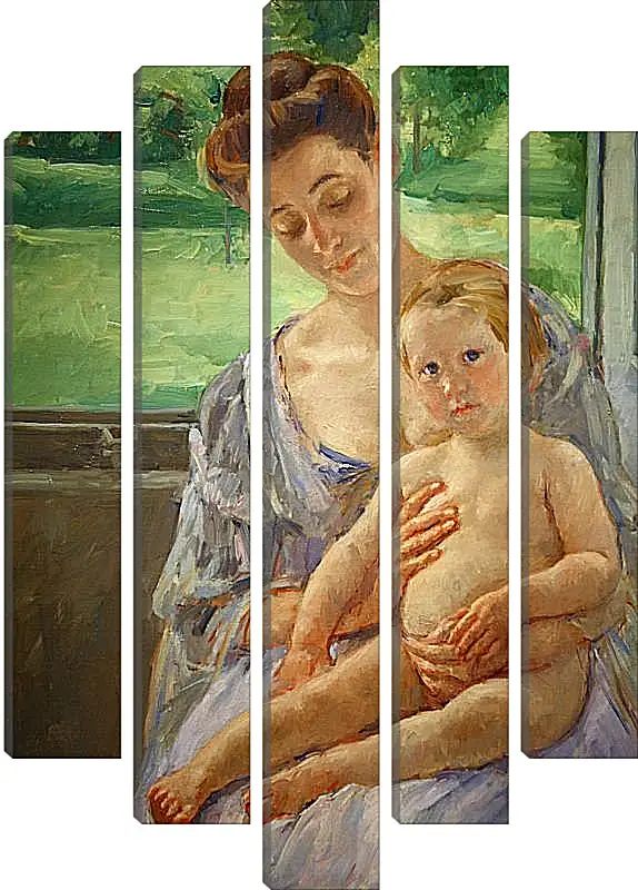 Модульная картина - Mother and Child in the Conservatory. Кэссетт (Кассатт) Мэри Стивенсон