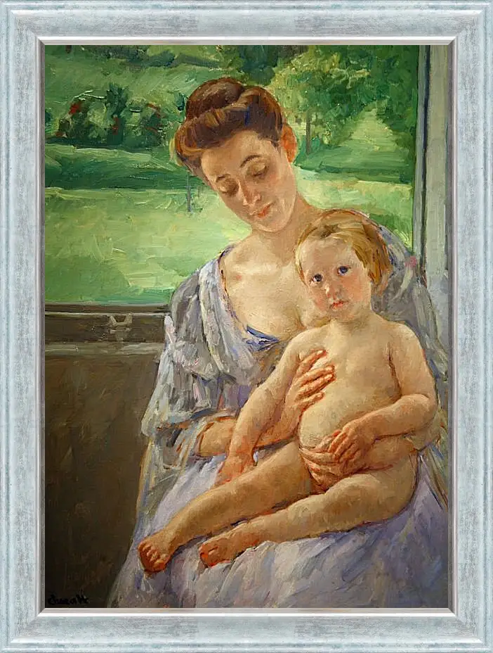 Картина в раме - Mother and Child in the Conservatory. Кэссетт (Кассатт) Мэри Стивенсон