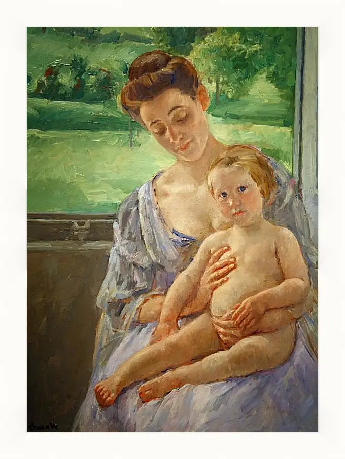 Картина в раме - Mother and Child in the Conservatory. Кэссетт (Кассатт) Мэри Стивенсон