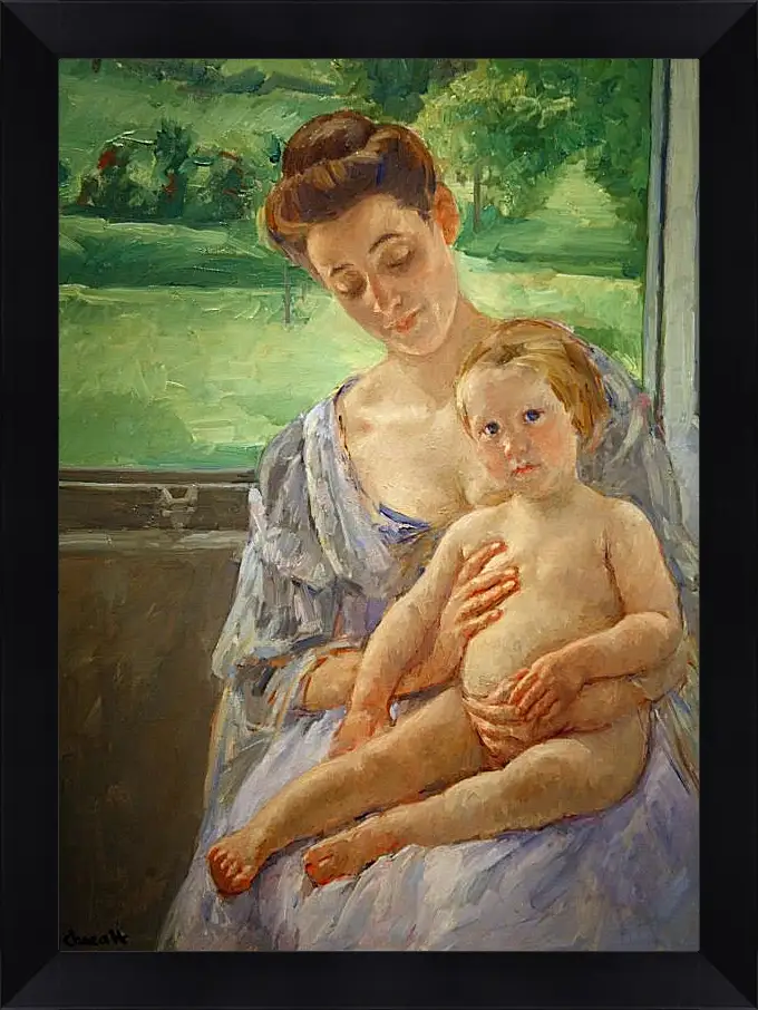 Картина в раме - Mother and Child in the Conservatory. Кэссетт (Кассатт) Мэри Стивенсон