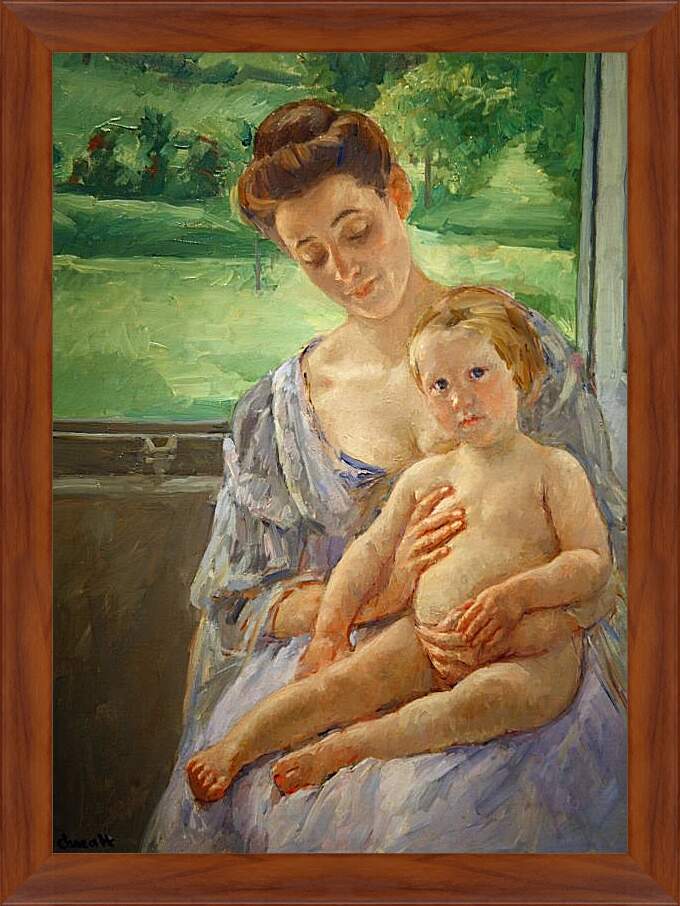 Картина в раме - Mother and Child in the Conservatory. Кэссетт (Кассатт) Мэри Стивенсон