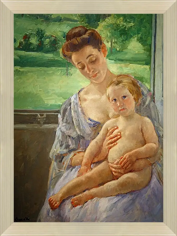 Картина в раме - Mother and Child in the Conservatory. Кэссетт (Кассатт) Мэри Стивенсон