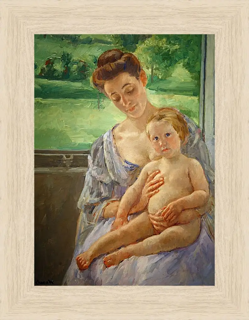 Картина в раме - Mother and Child in the Conservatory. Кэссетт (Кассатт) Мэри Стивенсон